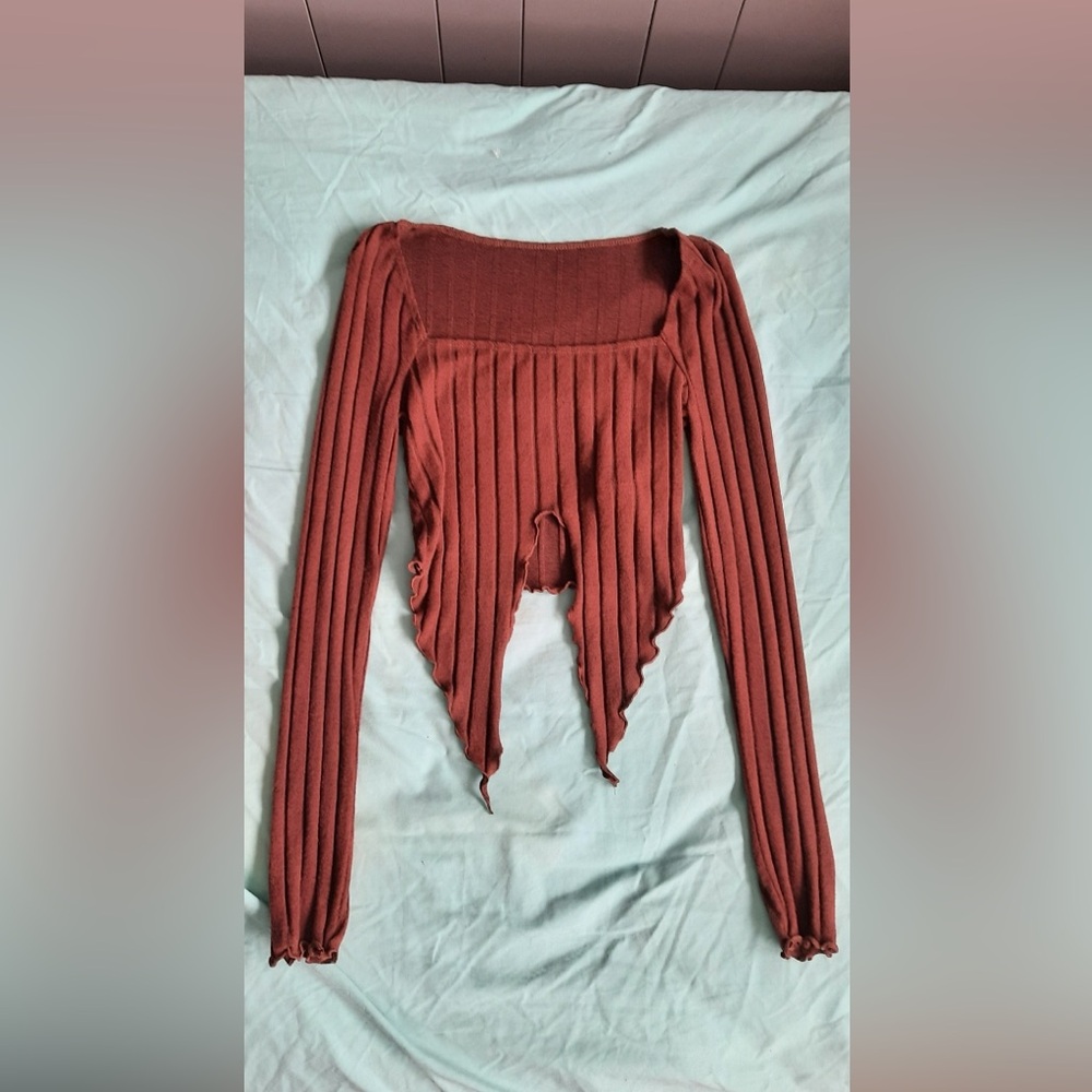 Brown long sleeve top